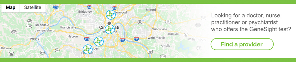 Map showing GeneSight healthcare providers