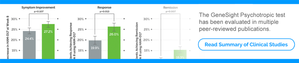 Button instructing clinicians to read clinical studies about the GeneSight test
